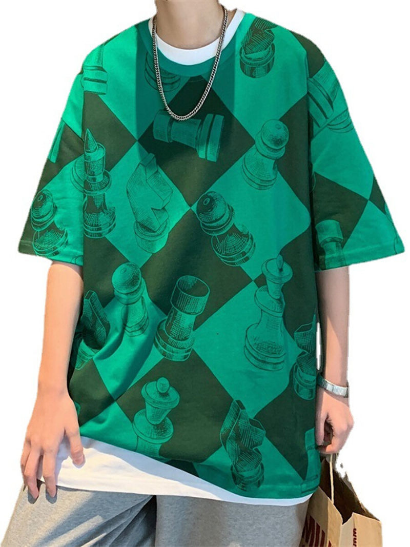 Oversized T-shirt  With  Allover Printed