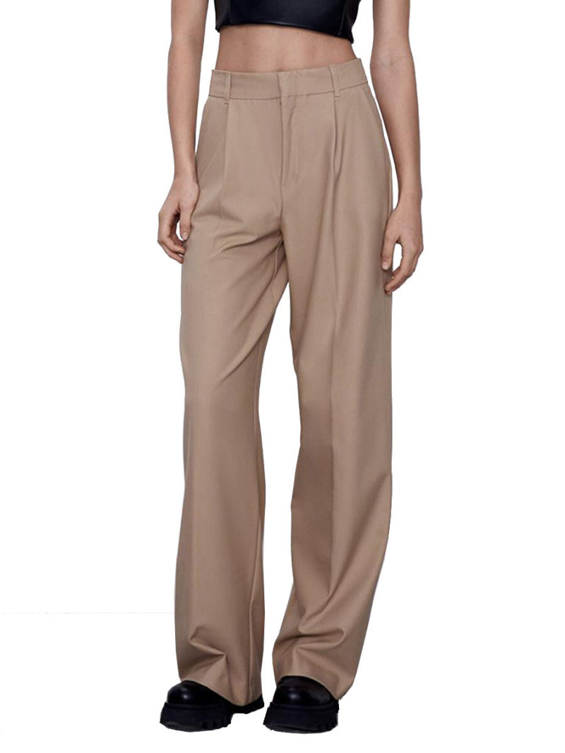 Tall waist leisure wide-legged pants