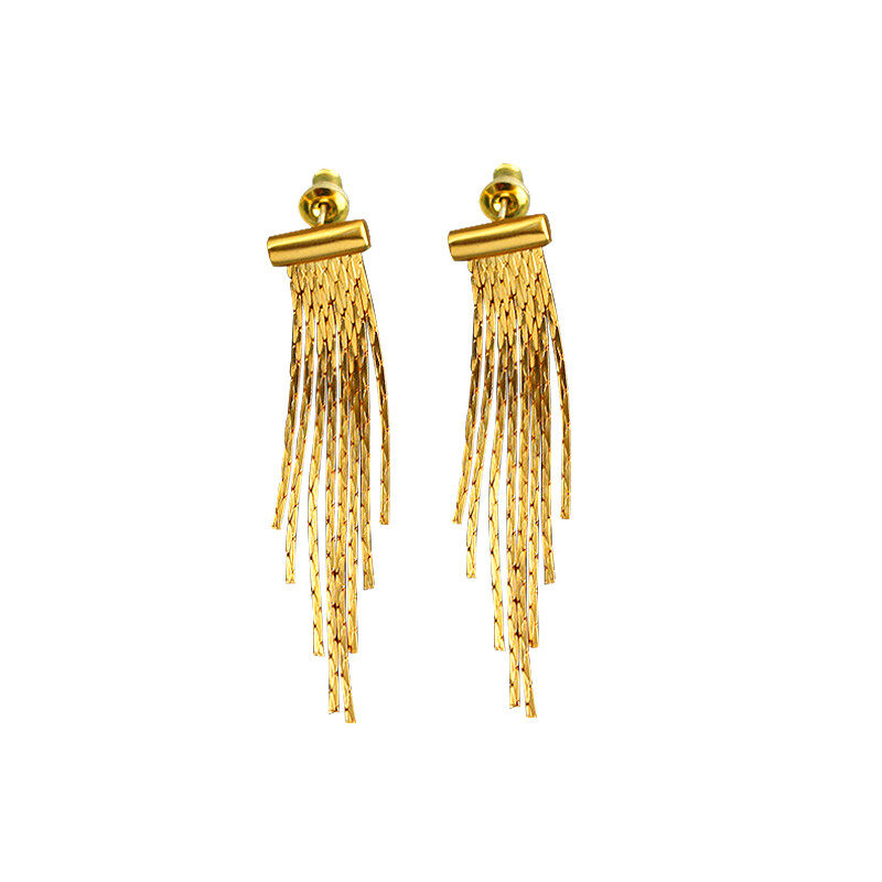 1pair tassel drop earrings coppery