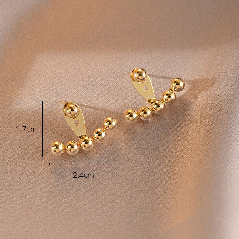 Sterling silver stud earrings with fan-shaped  crystal s925 hoop