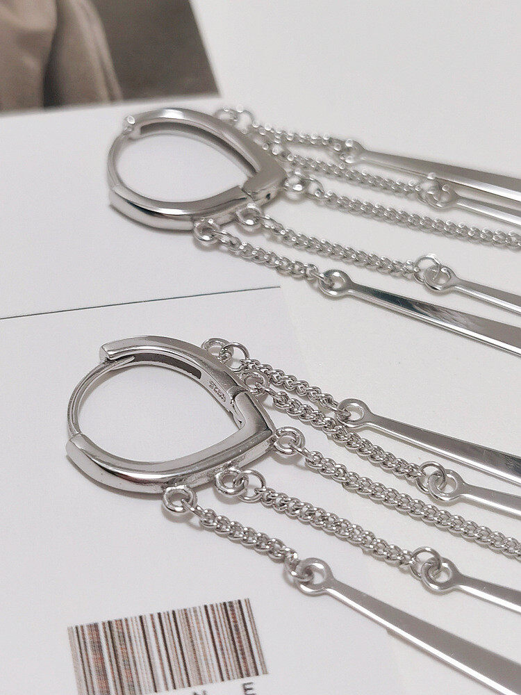 1pair tassel drop earrings s925