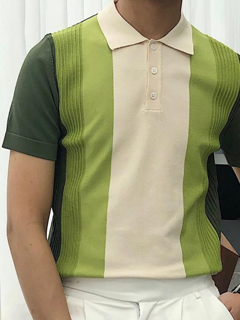 Polo With Printed Stripe  On Front