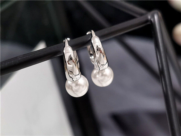 S925 pearl drop earrings