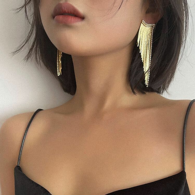 1pair Tassel Drop Earrings