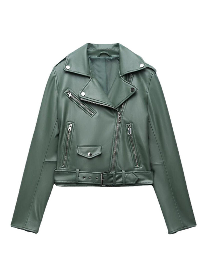 Imitation leather motorcycle jacket