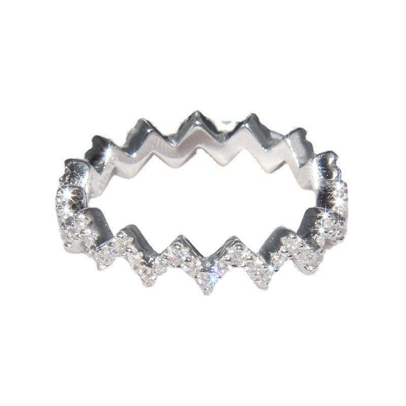 S925  rhinestone decor rings