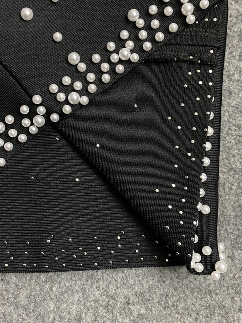 Sxy Backless long sleeves Nail Bead Bodycon Dress