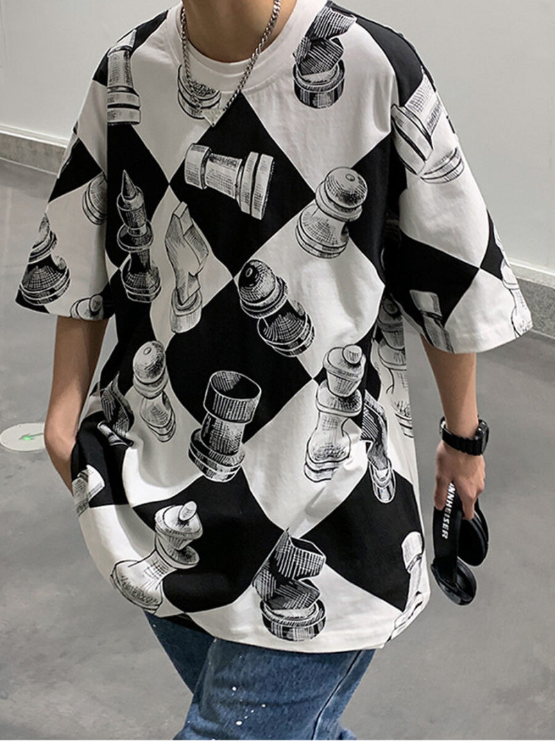 Oversized T-shirt  With  Allover Printed