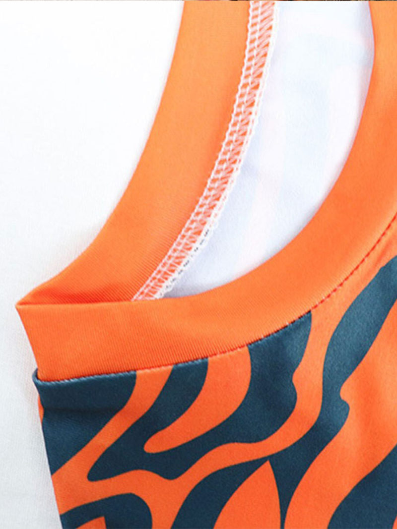 Printed round neck long sleeve T-shirt