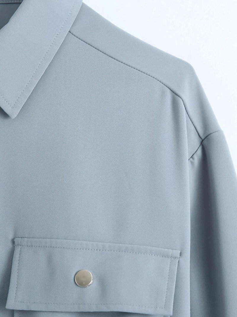 Pure color shirt jacket