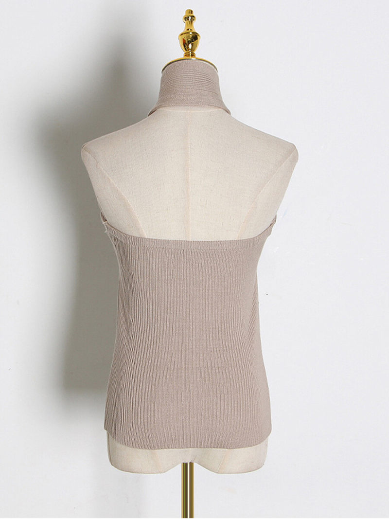 Halter Neck  Sleevesless Slim Tunic