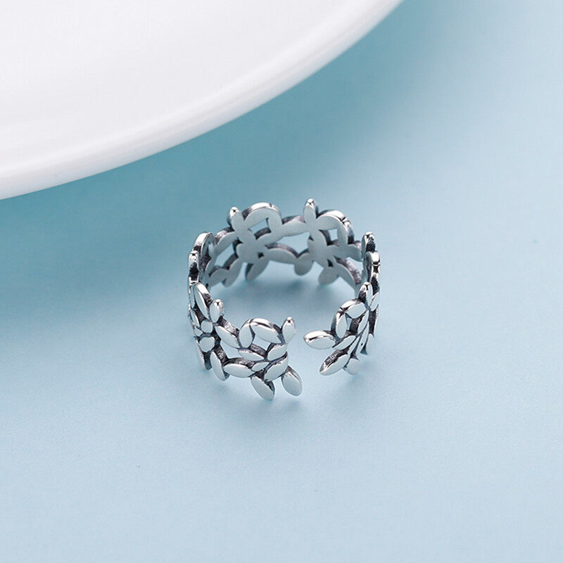 Simple maple leaves  rings s925
