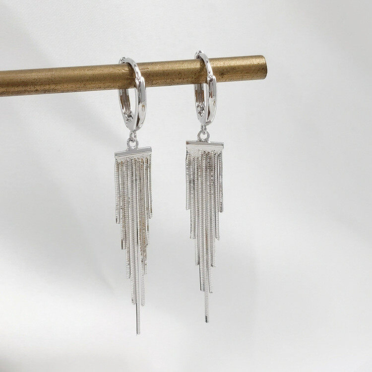 1pair Tassel Drop Earrings S925