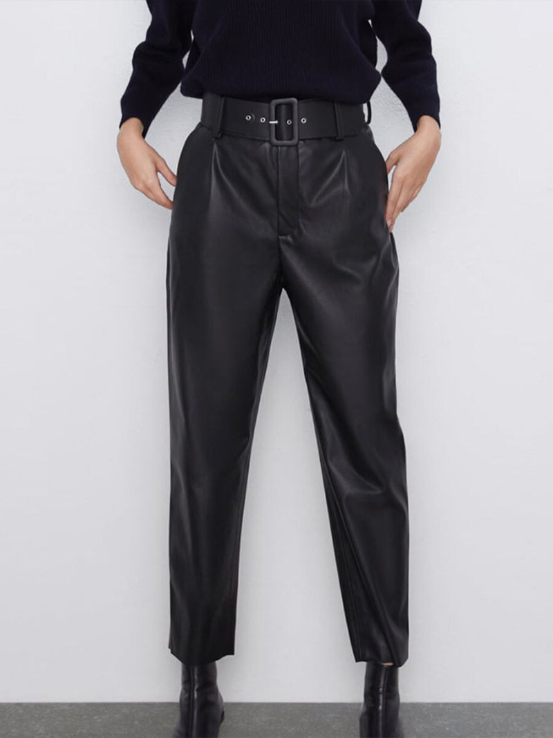 Commuter imitation leather pants
