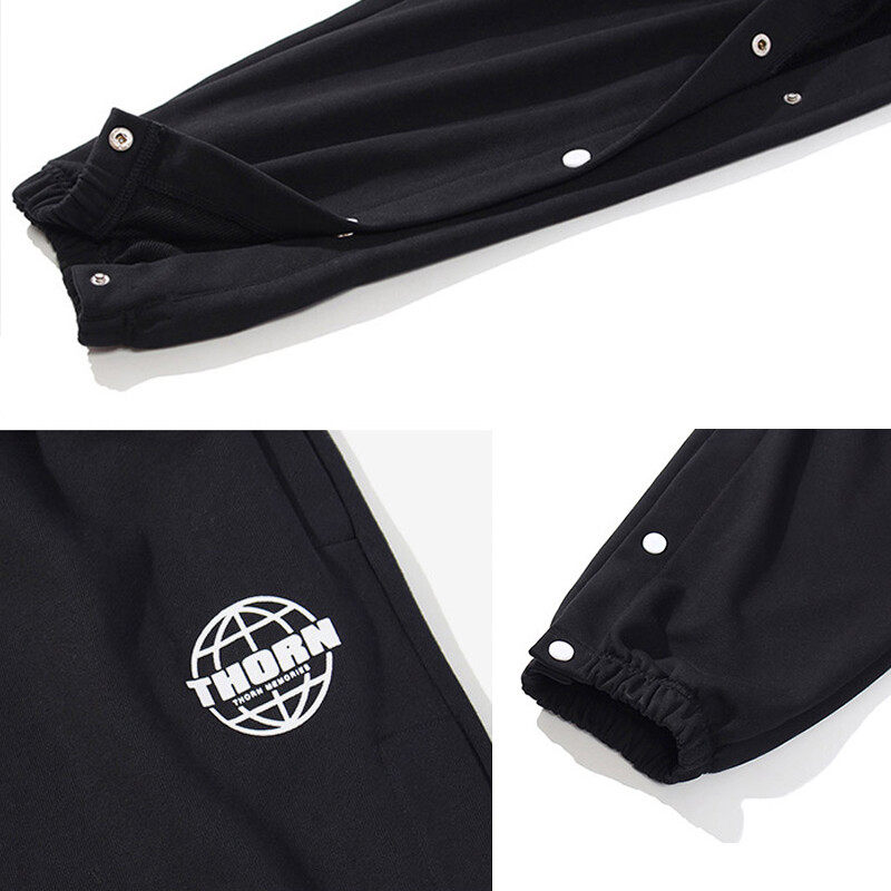 Oversized Straight Leg Joggers With  Side Poppers