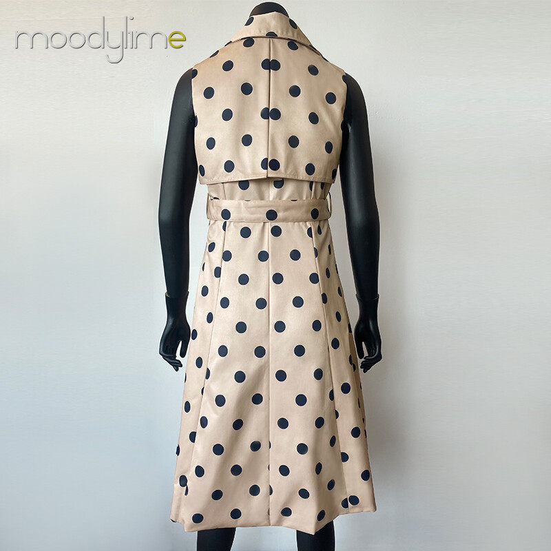 Callor  Copper Spot With Waist Belted  Mide Dress