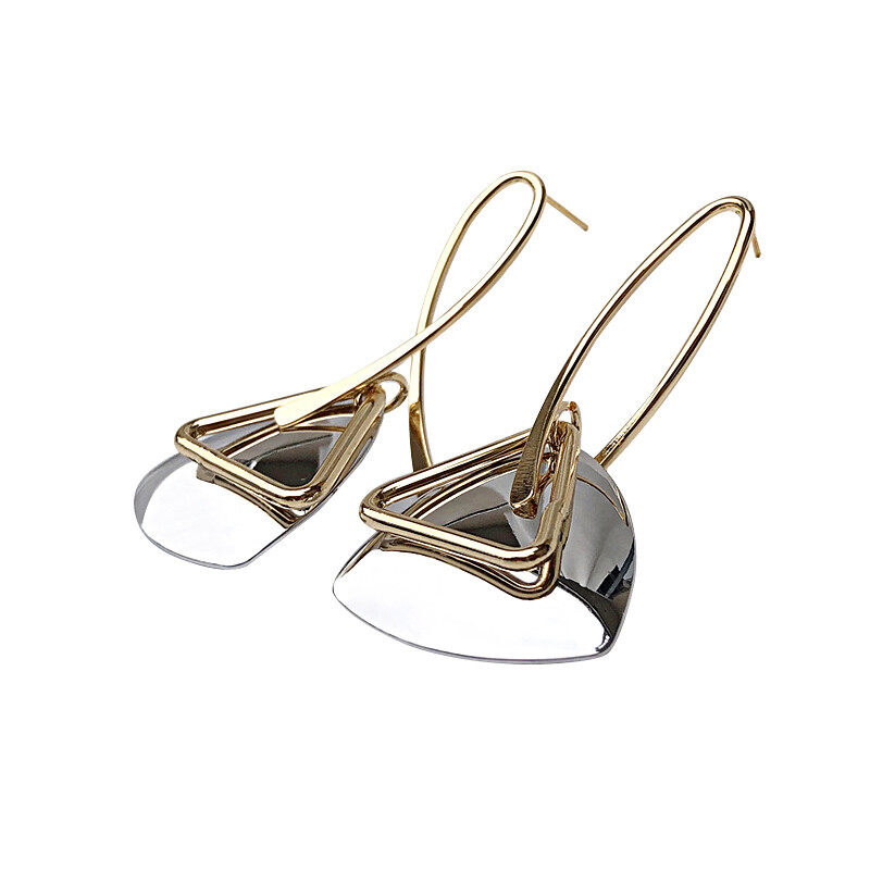 Textured geometric stud earrings s925