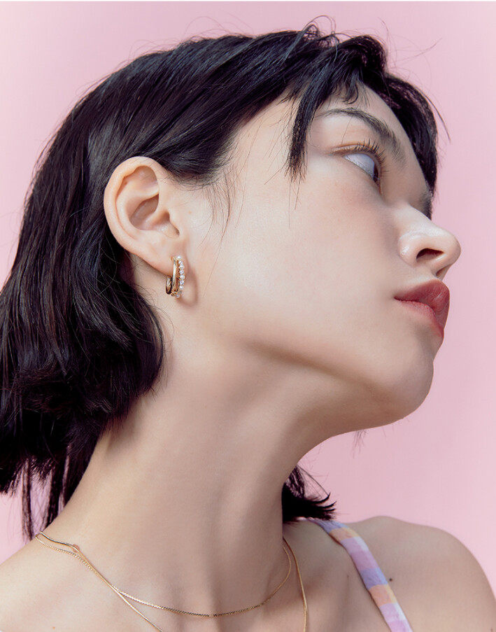 Hoop earrings in crystal cross design s925 hoop