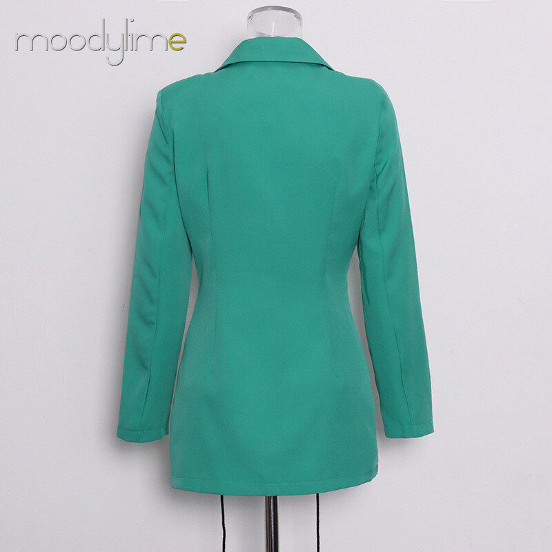 Lapel Neck Double Breasted  With Tie on Front Blazer