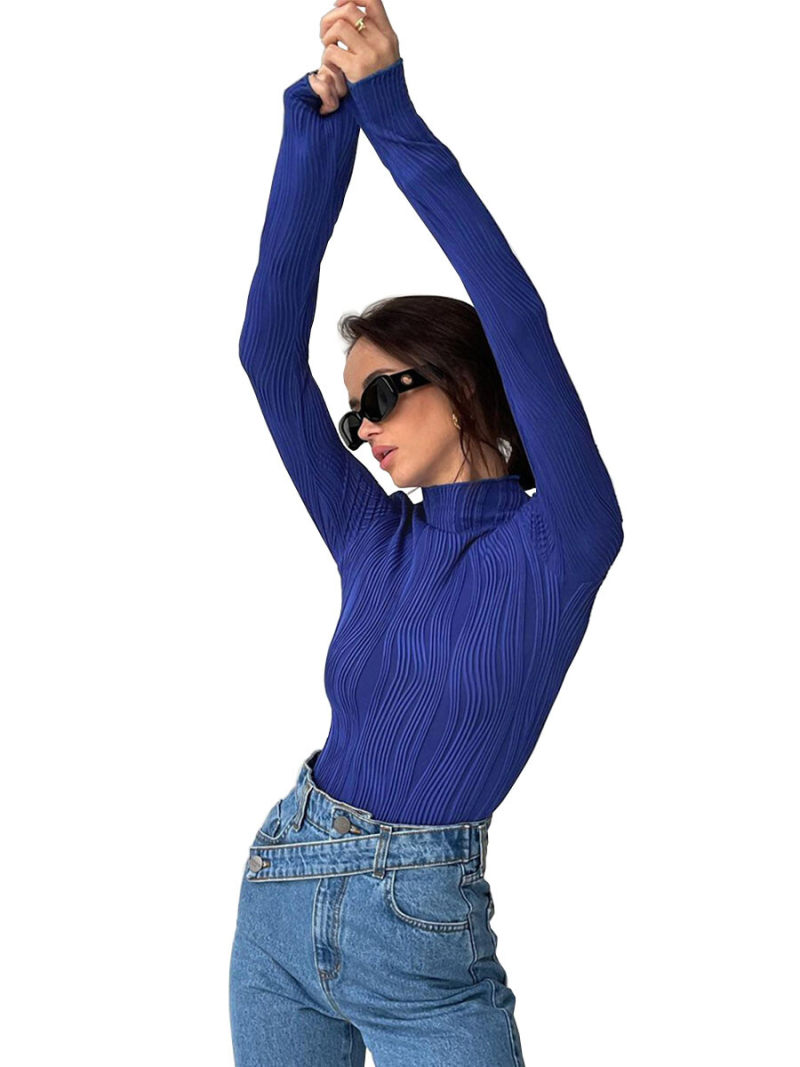 Klein midnight-blue turtle neck long sleeve T-shirt