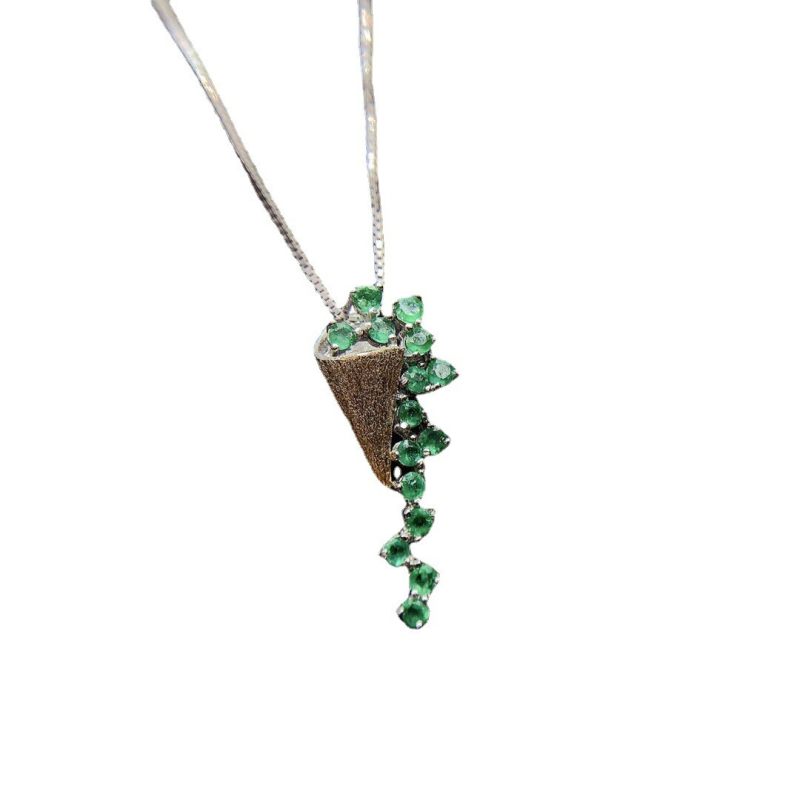 Emerald  pendant s925 necklace