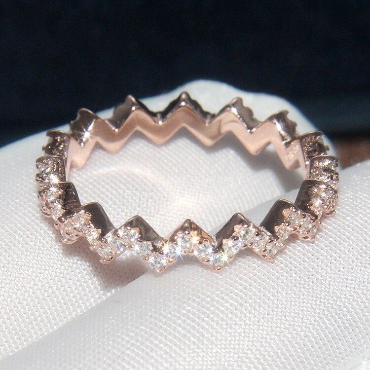 S925  rhinestone decor rings