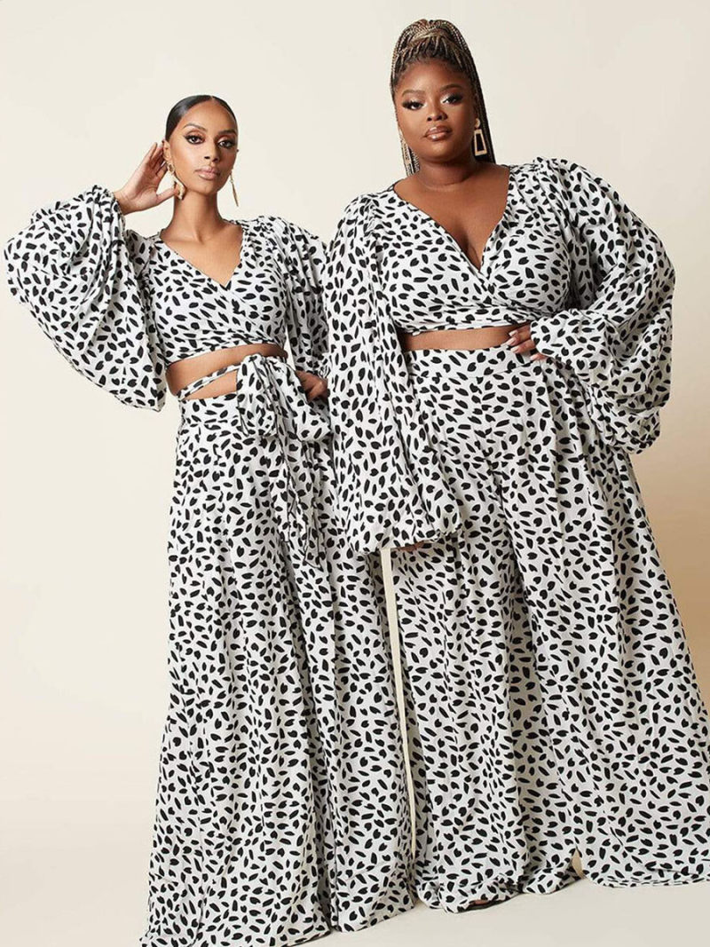 Leopard print two-piece outfit