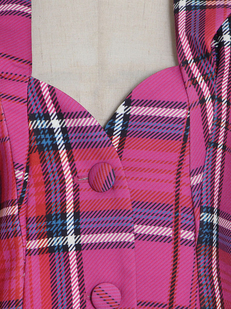 Grid hollow out short suit jacket