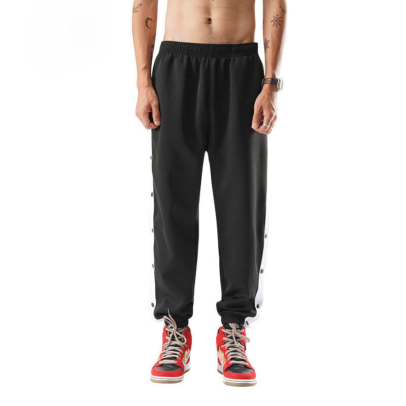 Oversized Straight Leg Joggers With  Side Poppers  Piping