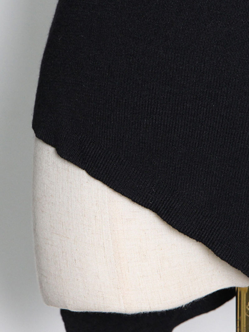 Irregular knitwear off-the-shoulder solid-colored cultivate one's morality personality