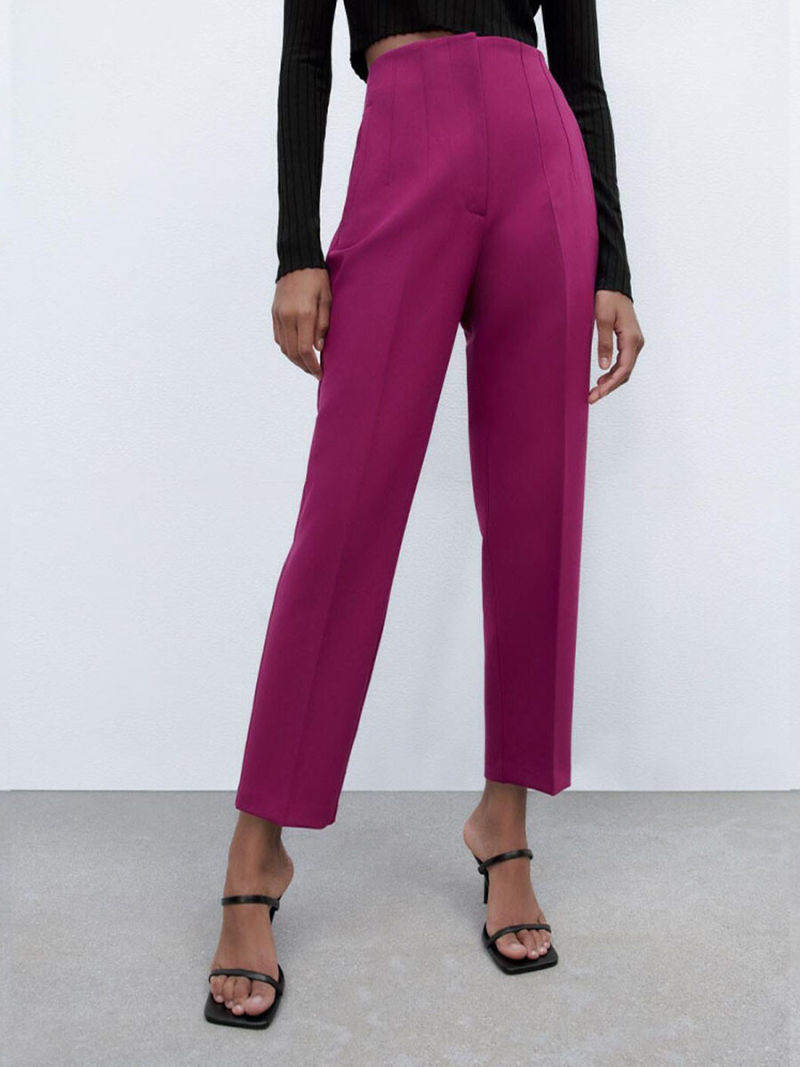 Tall waist leisure trousers