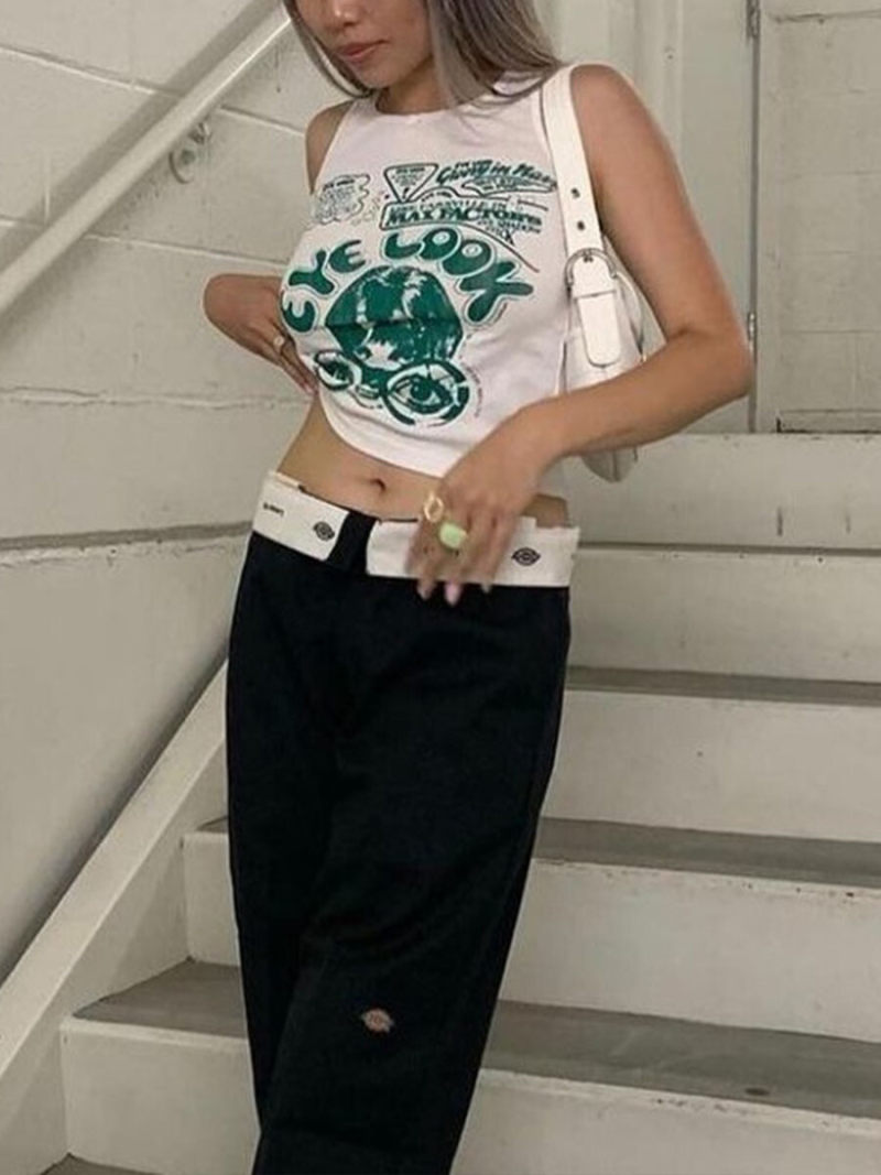 Summer printing brief paragraph h vest