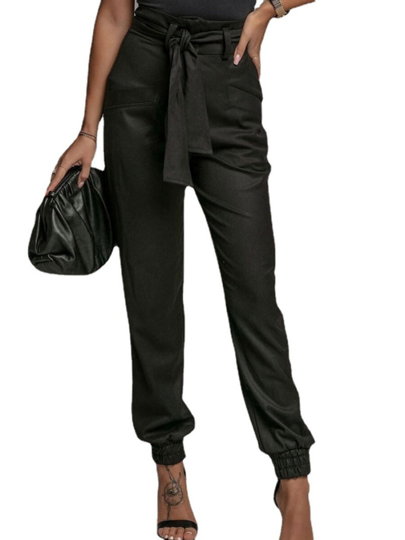 Tall waist leisure trousers