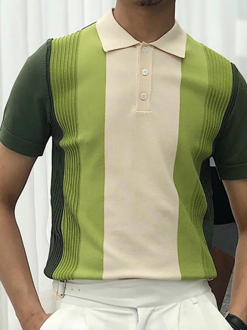 Polo With Printed Stripe  On Front