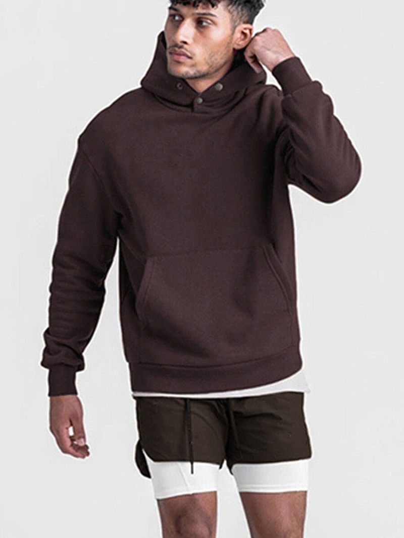 Hoodie with Buckle On Neck