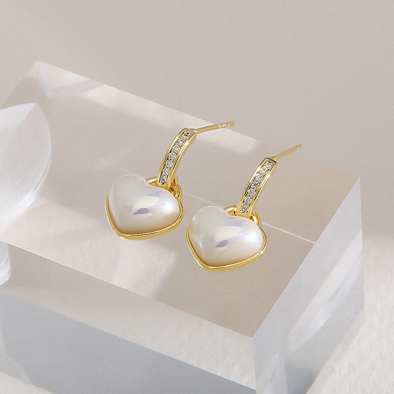 Ted baker hanny pearl heart huggy hoop harrings h925 hoop