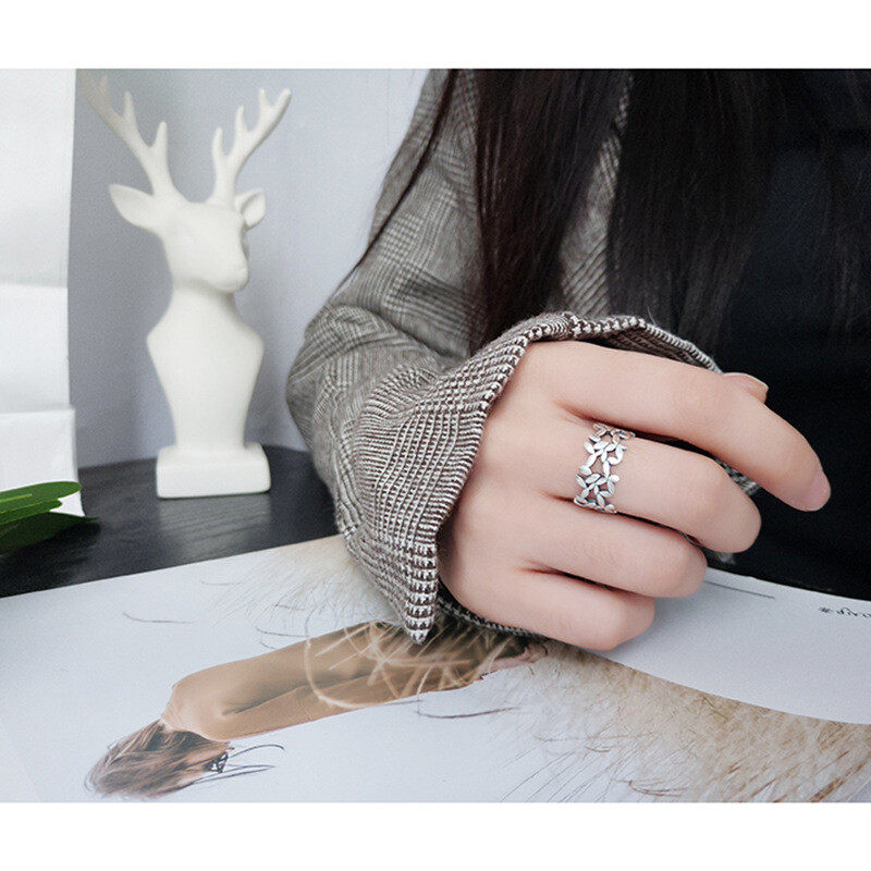 Simple maple leaves  rings s925