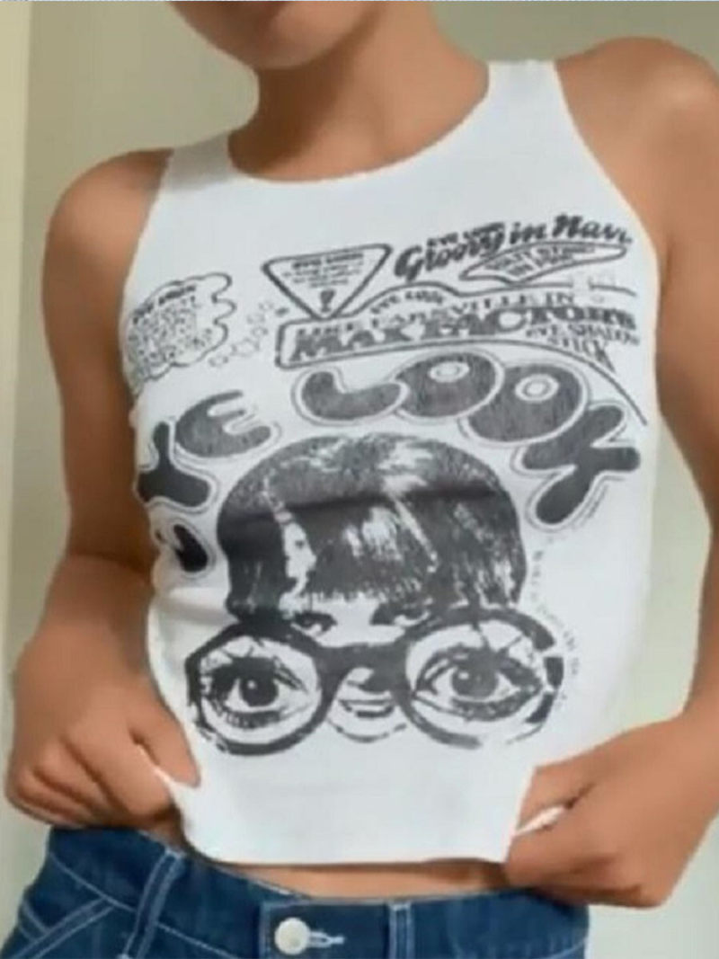 Summer printing brief paragraph h vest