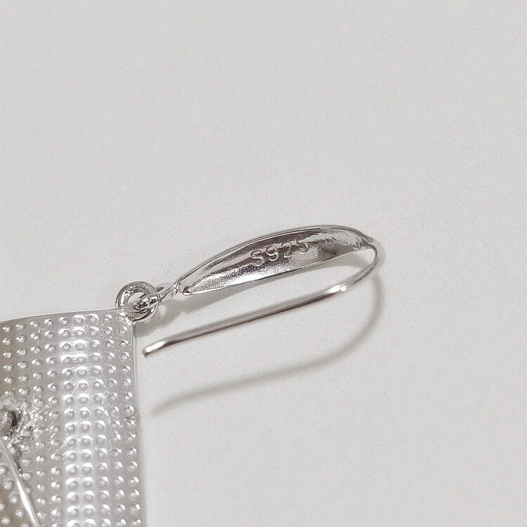 Textured geometric stud earrings s925