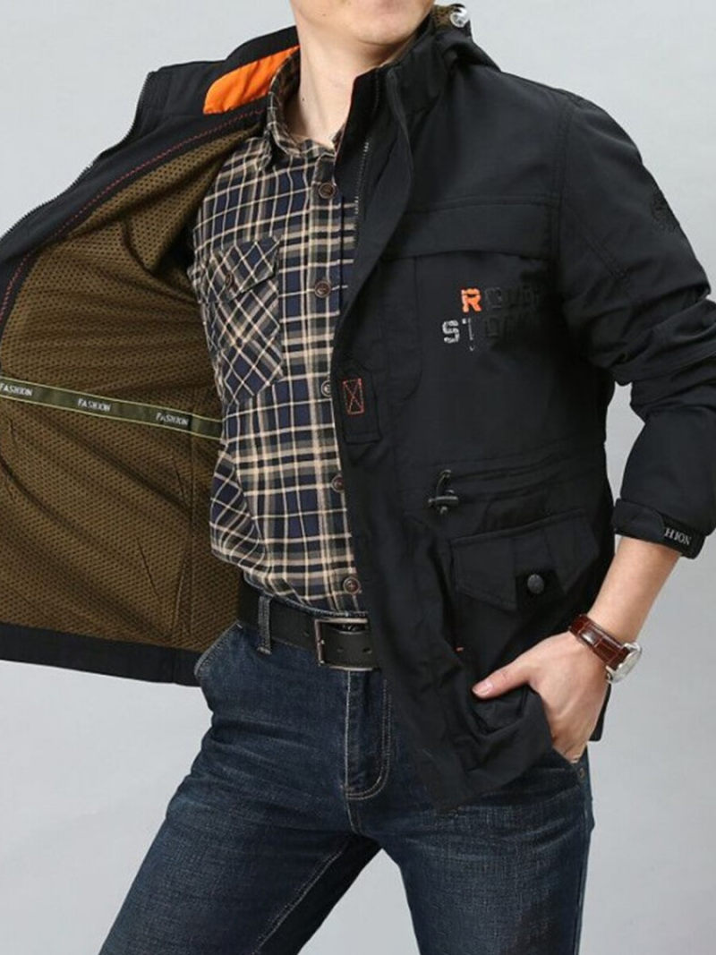 Cargo Jacket With zipper And Big Pockets.
