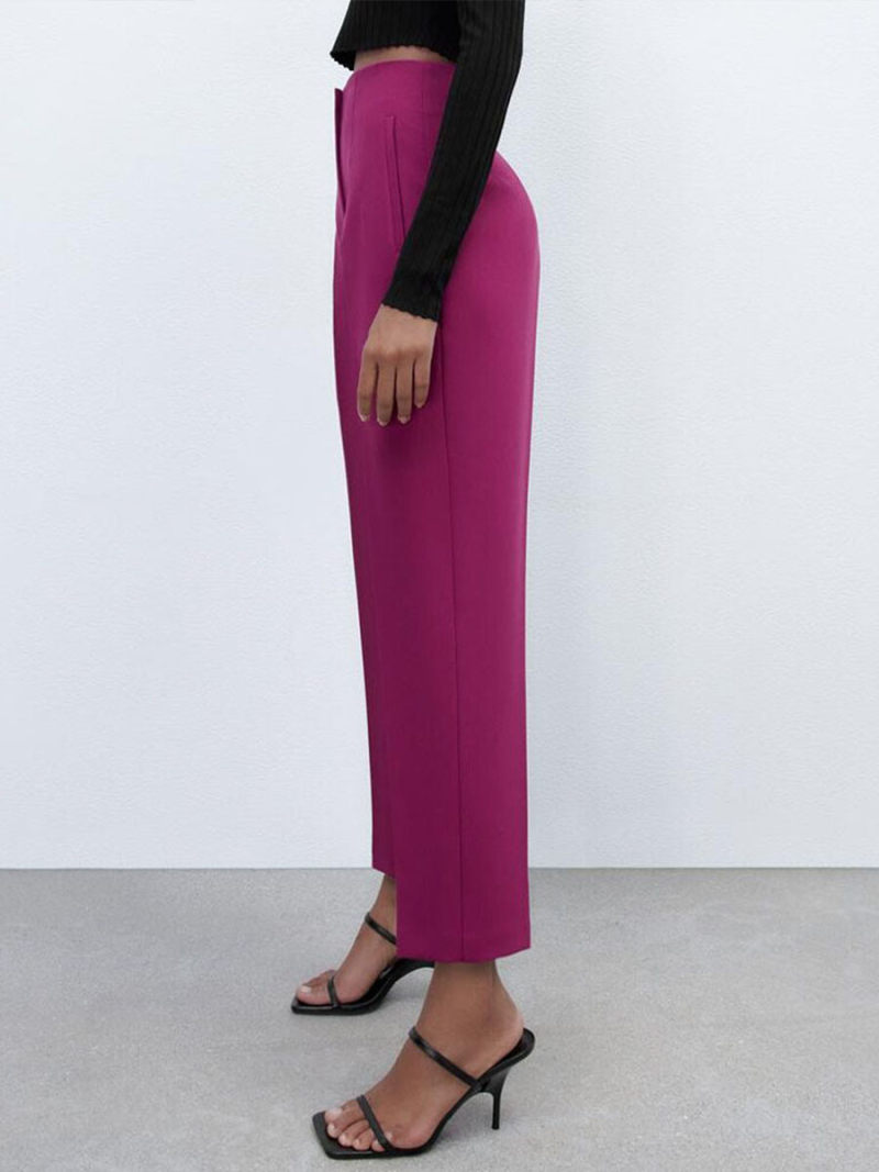 Tall waist leisure trousers