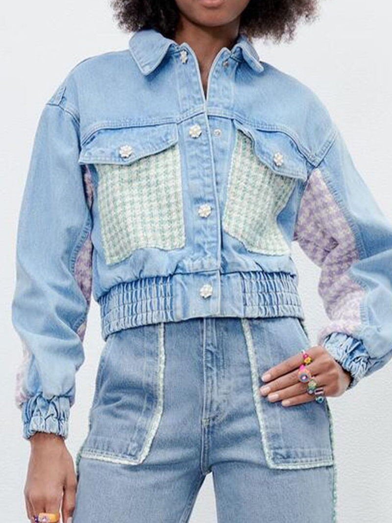 Stitching denim jacket coat