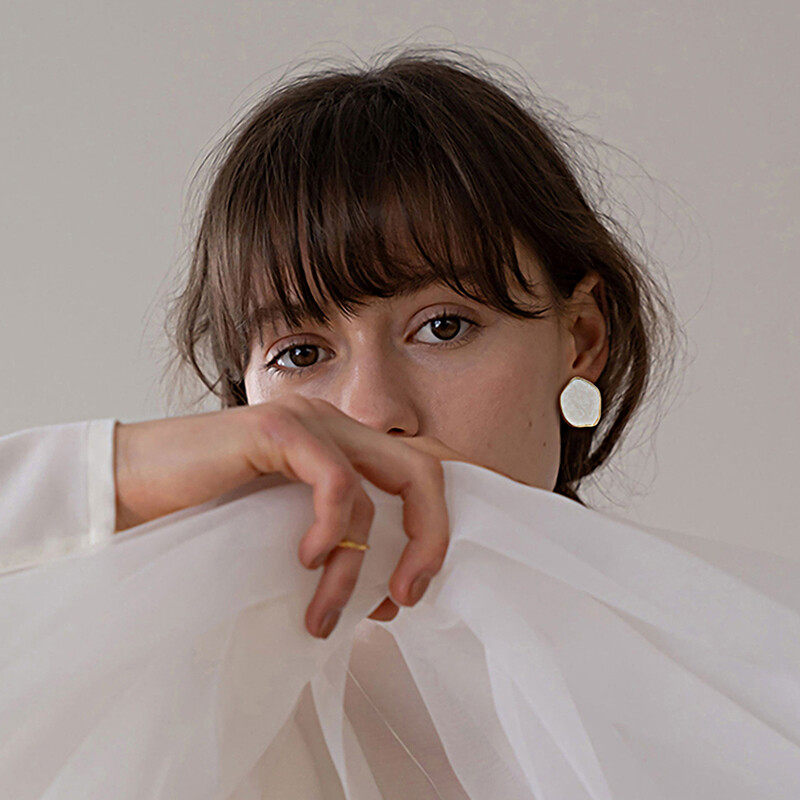 Earrings with shell s925hoop