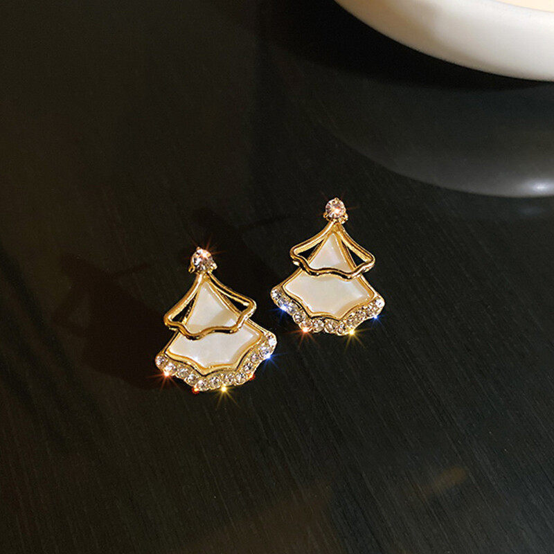 earrings Earrings With diamante in gold and shell  s925 hoop