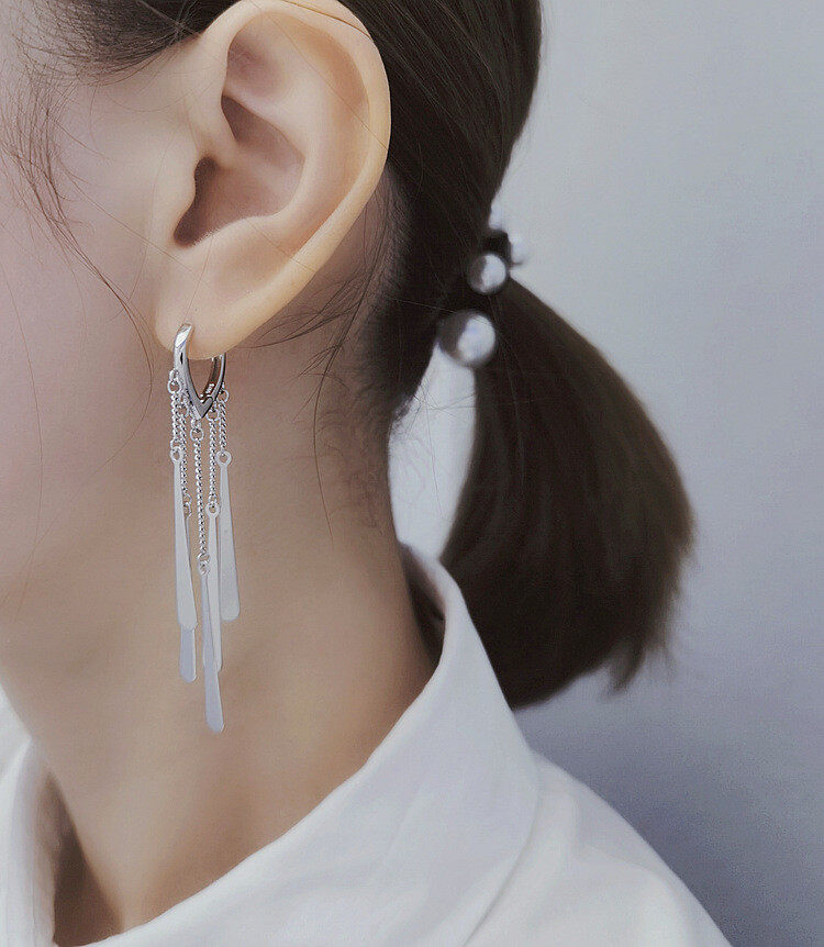 1pair tassel drop earrings s925
