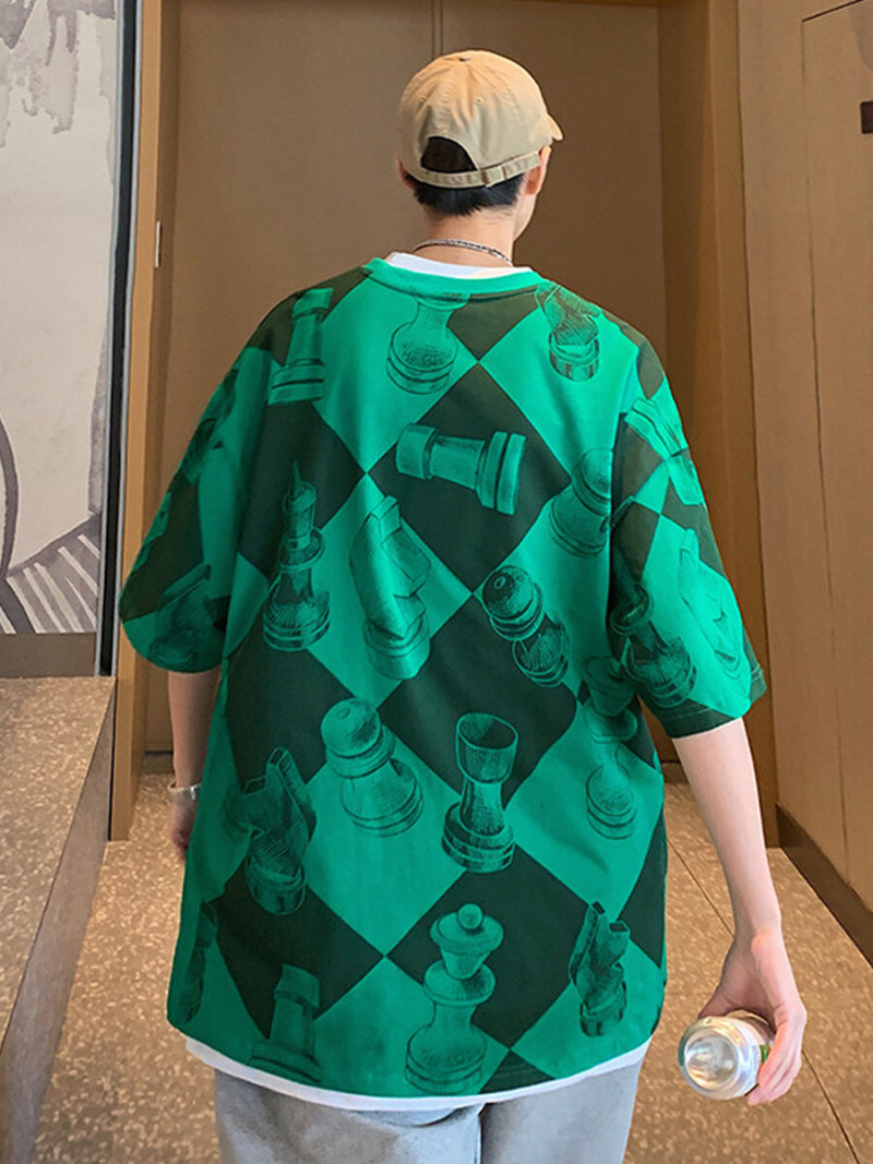 Oversized T-shirt  With  Allover Printed