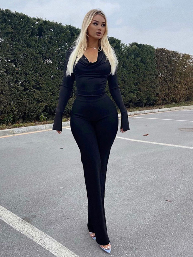 Two-piece v-neck sport leisure fitness