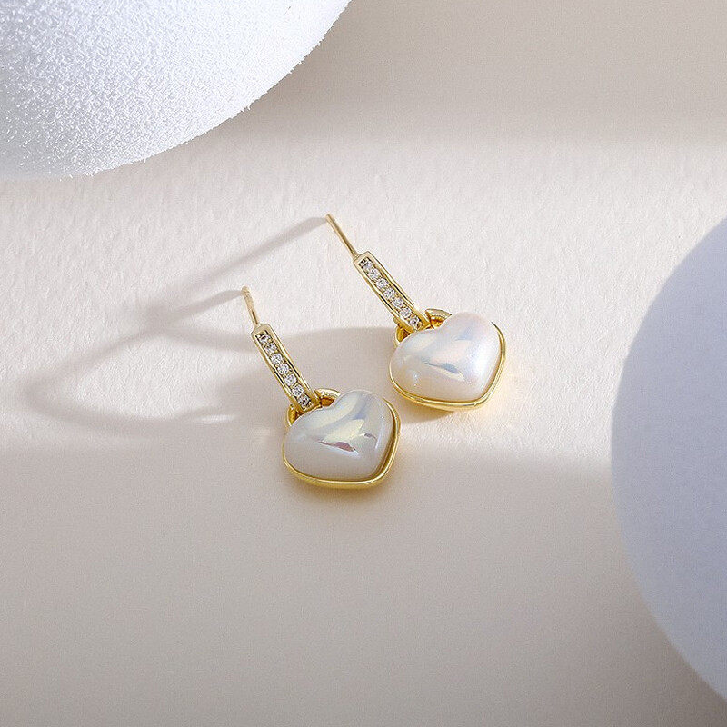 Ted baker hanny pearl heart huggy hoop harrings h925 hoop