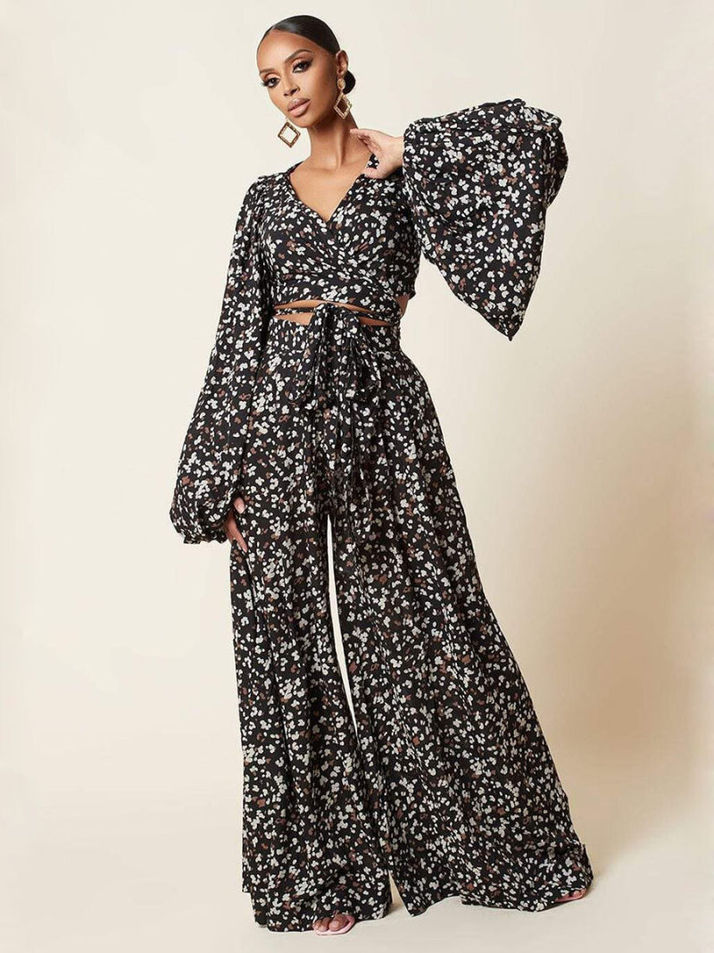 Leopard print two-piece outfit