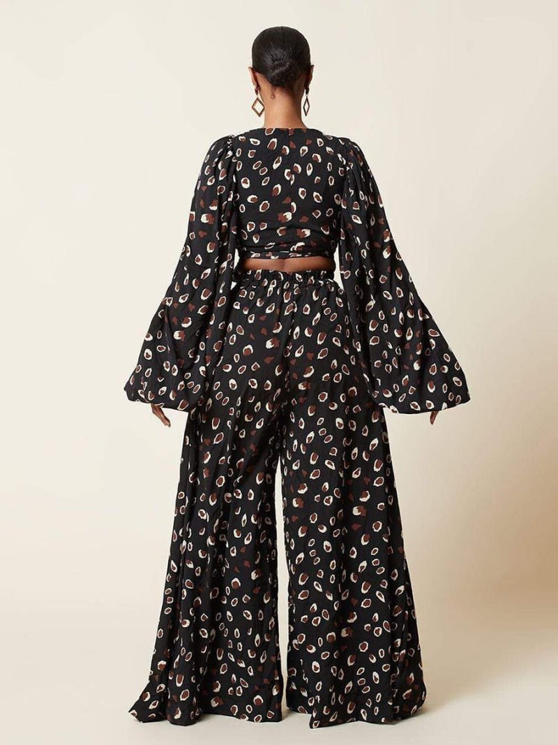 Leopard print two-piece outfit